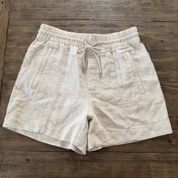 Athleta Pants - Athleta XS Retreat 100% Linen Drawstring Shorts Relaxed Fit Mid‎ Rise undyed